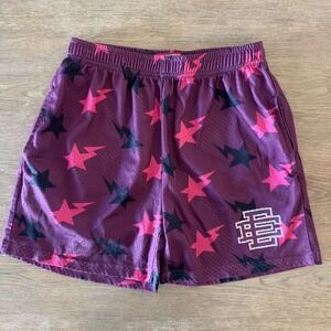 Eric Emanuel x BAPE Miami Collab Basic Mesh Basketball Shorts-lightning bolt-Med